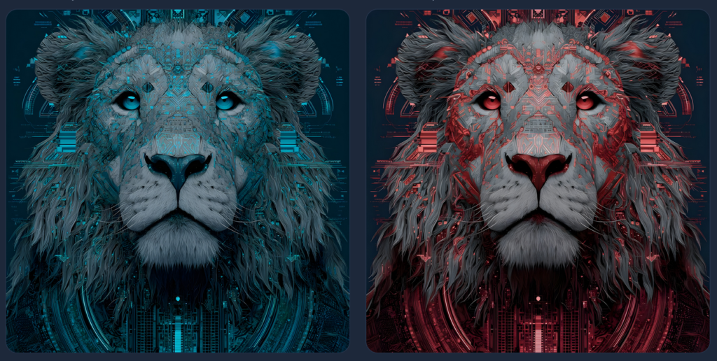Blue/Red Lion